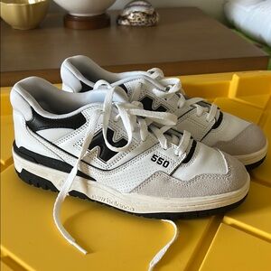 NWOT New Balance 550 White and Black Sneakers